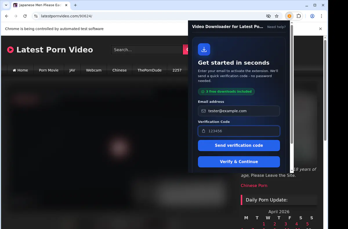 Latestpornvideo Video Downloader browser extension screenshot 4