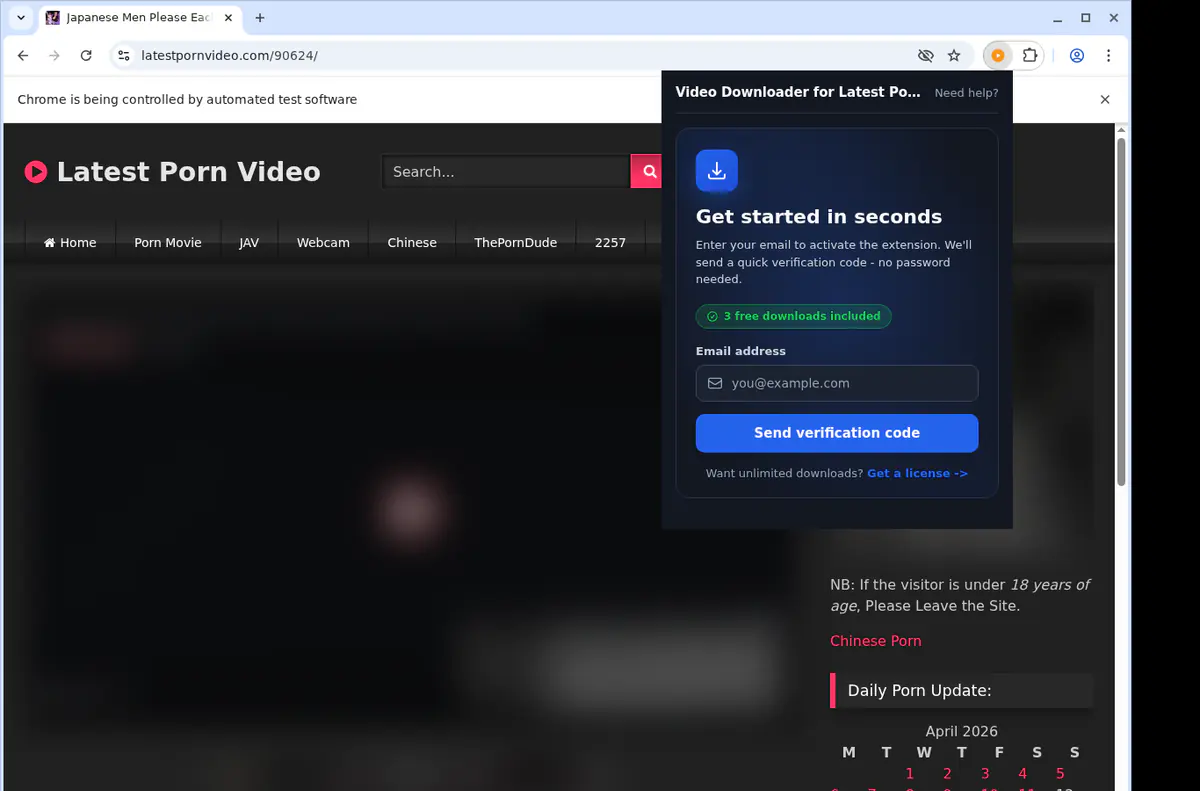 Latestpornvideo Video Downloader browser extension screenshot 5
